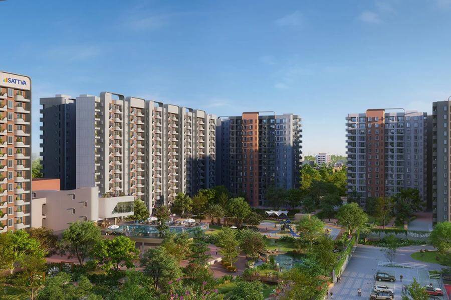 View of Sattva Vasanta Skye, a 1RK,4BHK,3BHK,2BHK,1BHK property located in Devanahalli starting at ₹50 L