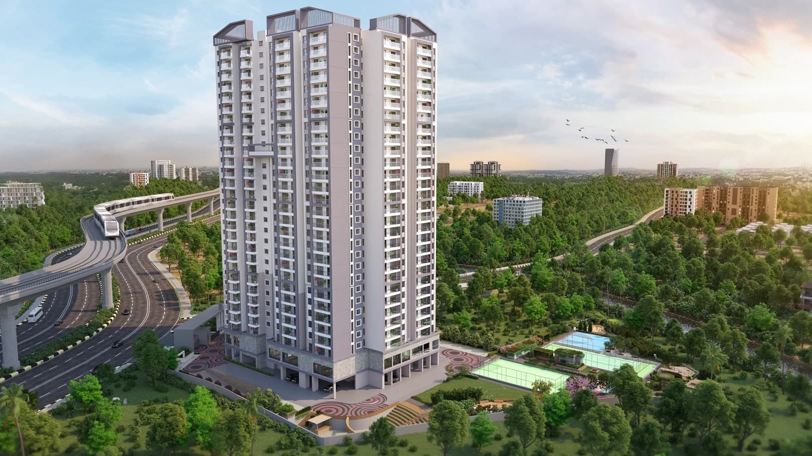 View of Prestige Fernleaf, a 3BHK,2BHK property located in Sarjapura Road starting at ₹1.49 Cr